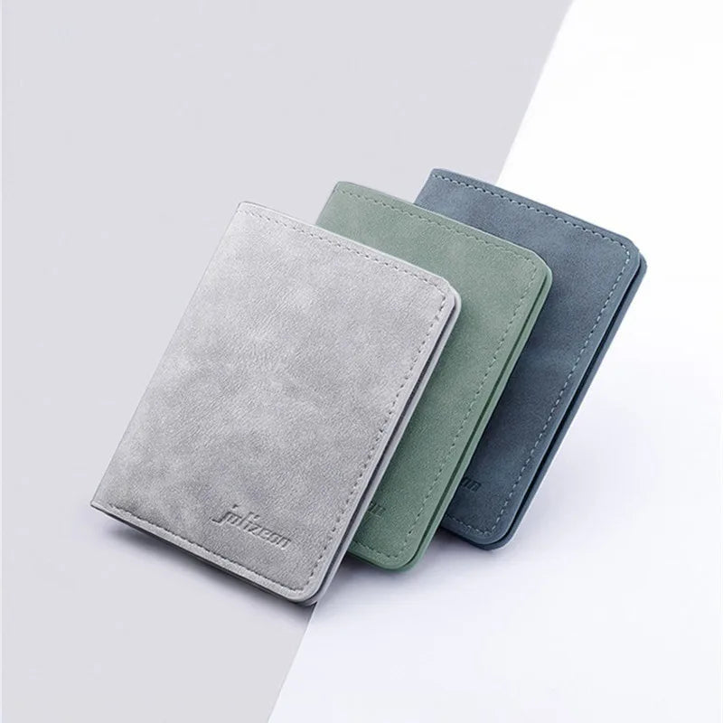 Men/Women Fashion Wallet Id/Credit Card Holder Wallet for Men Multi-Card Bagholder Two Fold Small Wallet Black/Gray Coin Purse