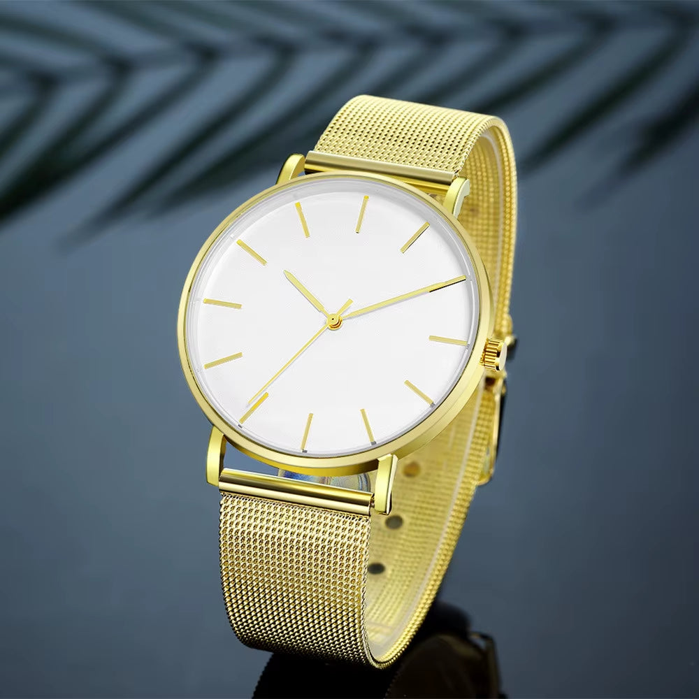 Top Brand Women'S Watches Luxury Metal Mesh Simple Quartz Watches Fashion Elegant Rose Gold Ladies Wristwatch Clock Reloj Mujer