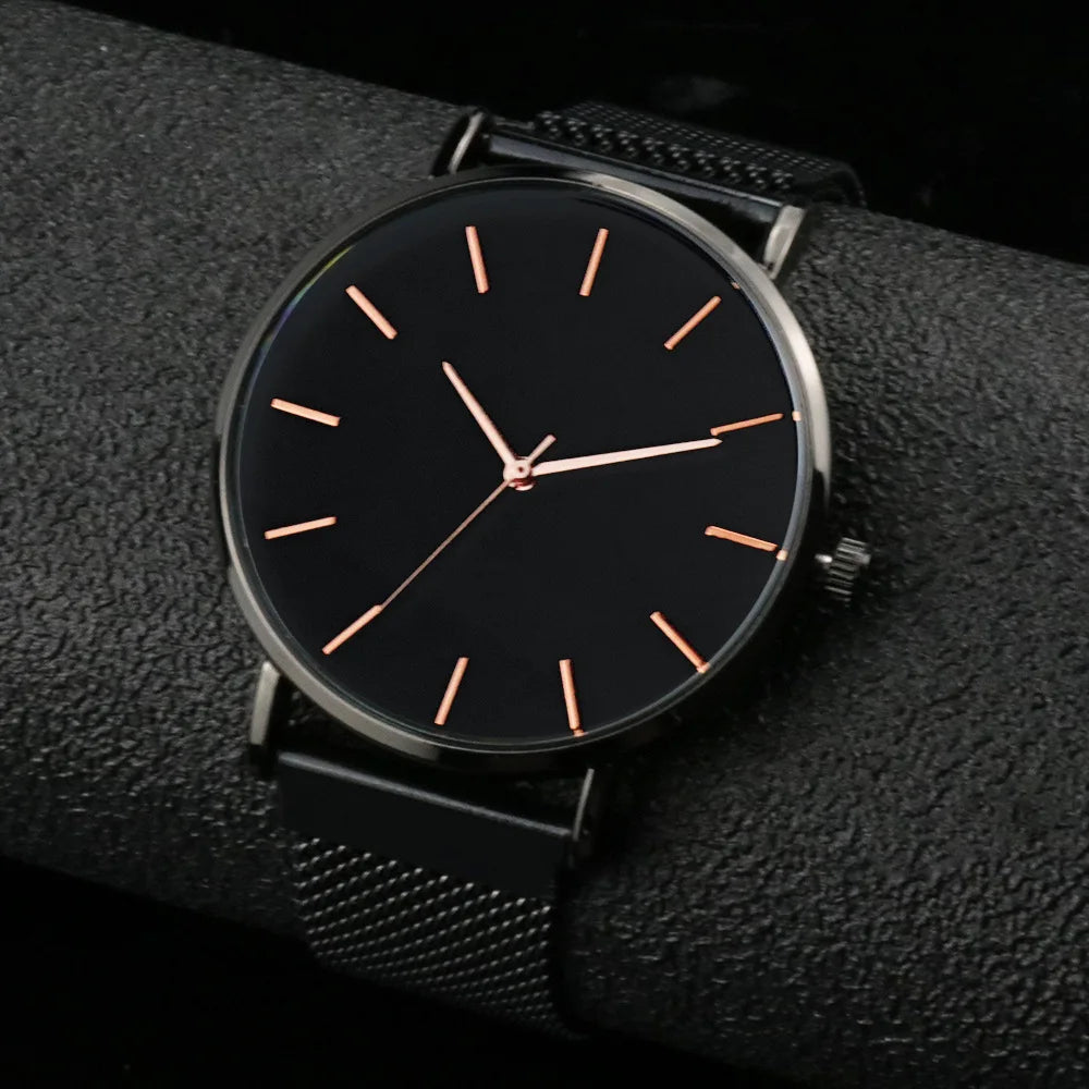 Top Brand Women'S Watches Luxury Metal Mesh Simple Quartz Watches Fashion Elegant Rose Gold Ladies Wristwatch Clock Reloj Mujer